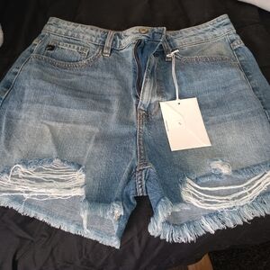 KanCan Blue Distressed Jean Shorts